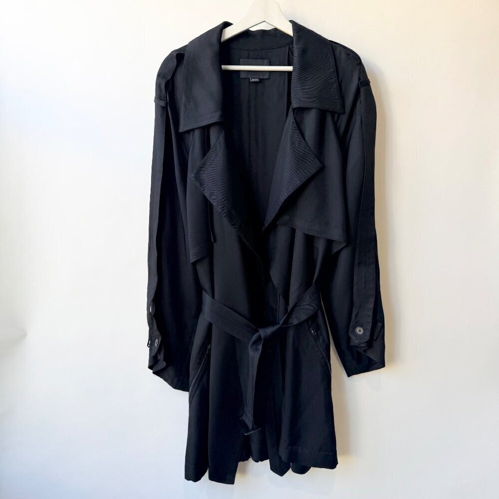 Alexander Wang Black Lightweight Belted soft oversized Trench Coat – Size M Q6